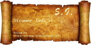 Stramer Iván névjegykártya